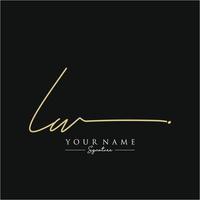 Letter LW Signature Logo Template Vector