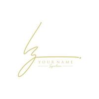 Letter IZ Signature Logo Template Vector