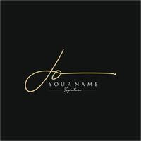 Letter JO Signature Logo Template Vector