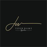 Letter JW Signature Logo Template Vector