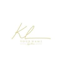 Letter KL Signature Logo Template Vector