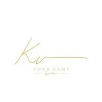 Letter KV Signature Logo Template Vector