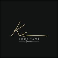 Letter KC Signature Logo Template Vector