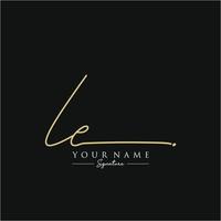 Letter LE Signature Logo Template Vector