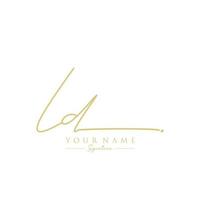 Letter LD Signature Logo Template Vector