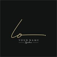 Letter LO Signature Logo Template Vector