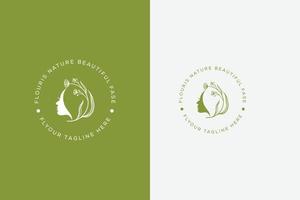 botánico floral elemento mano dibujado logo con salvaje flor y hojas. logo para spa y belleza salón, boutique, orgánico comercio, boda, floral diseñador, interior, fotografía, cosmético. gratis vector