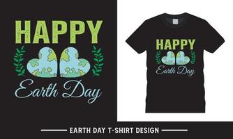 Happy earth day typography vector tshirt graphic, earth day quote tshirt design template