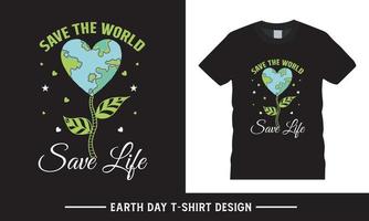 Happy earth day typography vector tshirt graphic, earth day quote tshirt design template