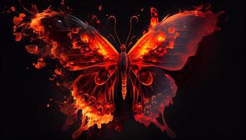 Bright Fiery Butterfly. Generate Ai. photo