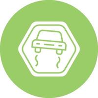 Vector Design Slippery Road Icon Style