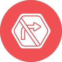 Vector Design No Right Turn Icon Style