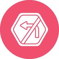 Vector Design No Left Turn Icon Style