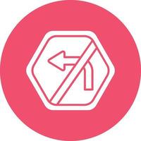 Vector Design No Left Turn Icon Style