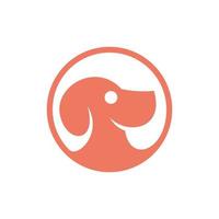 Animal puppy dog head circle modern logo vector