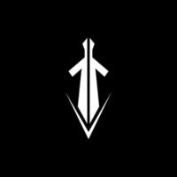 Sword simple geometric modern logo vector