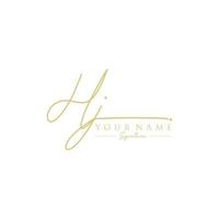 vector de plantilla de logotipo de firma de letra hj