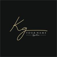 Letter KG Signature Logo Template Vector