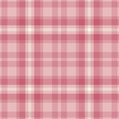 Plaid seamless pattern in red. Check fabric texture. Vector textile print.