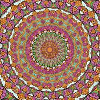 A colorful mandala with a pattern of hearts background vector
