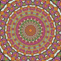 A colorful mandala with a pattern of hearts background vector