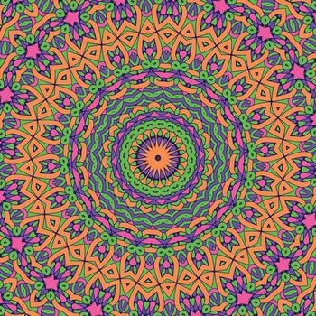 A colorful background with a pattern of mandalas vector