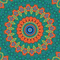 A colorful mandala with a pattern of orange and blue vector