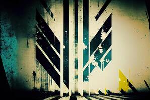 Abstract grunge background with stripes and arrows. photo