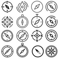 Compass icon vector set  adventure illustration sign collection. Hike symbol or logo.