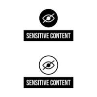 Sensitive content harmful not suitable icon label sign design vector