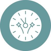Vector Design New Year Clock Icon Style