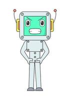 angry robot vector design illustration, suitable for childern coloring book