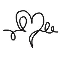 LOVE. Continuous line script cursive text love.doodle style. vector