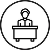 Reception Desk Vector Icon Style
