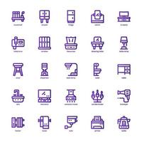 Household Equipment Icon pack for your website design, logo, app, and user interface. Household Equipment Icon basic line gradient design. Vector graphics illustration and editable stroke.