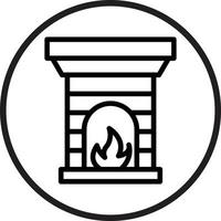 Fireplace Vector Icon Style