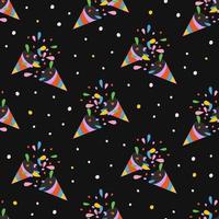 Seamless pattern with party popper vector illustration