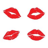 mujer labios vector icono colocar. Beso ilustración firmar recopilación. amor símbolo. romance logo.