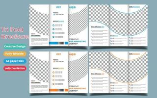 modern trifold business brochure template vector