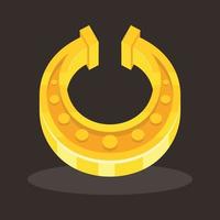 3D Vector Image Of A Golden Horseshoe