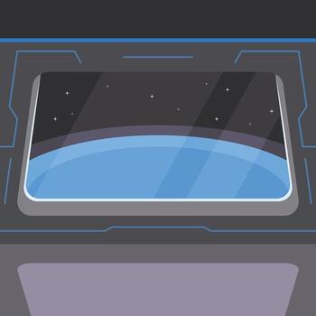 Vector Image Of A Window View From A Spacecraft