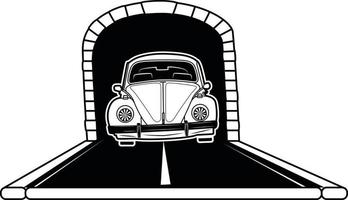 Vector Image Of A Car Coming Out Of A Tunnel