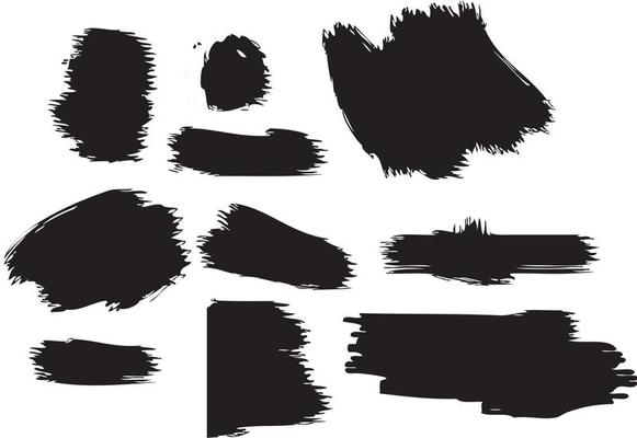 Brush Strokes, Black Color