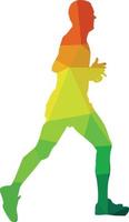 Color Silhouette Of A Man Jogging Outside vector