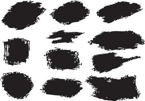 Brush Strokes, Black Color, Vector Image