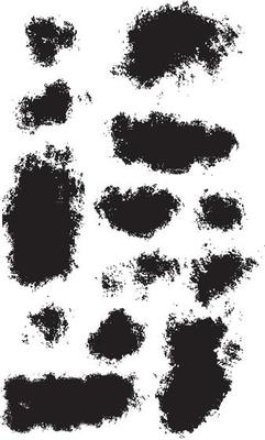 Set Of Brush Strokes And Ink Spatter