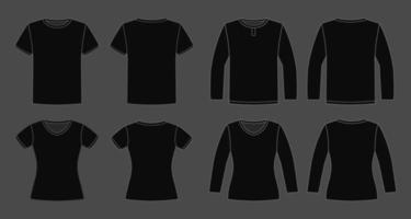 Outline Black Tshirt Mockup vector