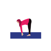 Woman in hijab and sportswear doing yoga png