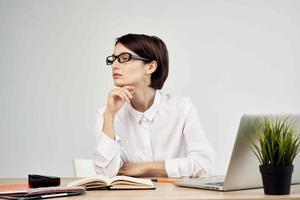 female manager in the office Secretary executive isolated background photo