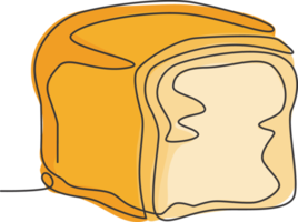en enda linjeritning av färskt välsmakande online vitt brödbutik logotyp vektorgrafisk illustration. bageri frukost meny badge koncept. modern kontinuerlig linjeritning design daglig matlogotyp png
